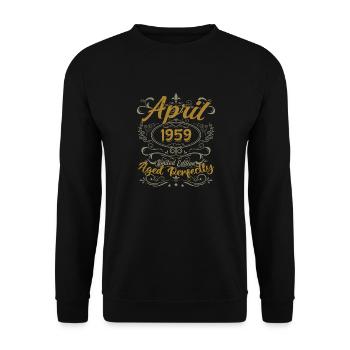 Avril 1959 Cadeau Anniversaire April 1959 - Sweat-shirt Unisexe - noir - Devant - Alina (178cm) & Michal (187cm)