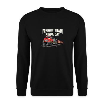 Trajet en train - aventure en locomotive - Sweat-shirt Unisexe - noir - Devant - Alina (178cm) & Michal (187cm)