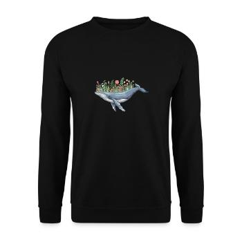 belle baleine avec motif floral pour - Sweat-shirt Unisexe - noir - Devant - Alina (178cm) & Michal (187cm)