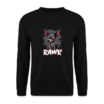 Gruseliger Zombie Hund - Unisex Pullover - Schwarz - Vorne - Alina (178cm) & Michal (187cm)
