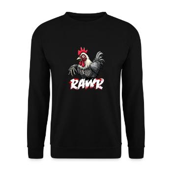 Gruseliger Zombie Hahn Huhn - Unisex Pullover - Schwarz - Vorne - Alina (178cm) & Michal (187cm)