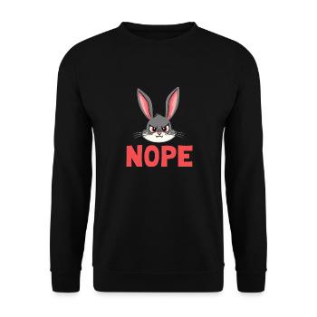 Mürrischer Hase Sarkastisches Tierdesign - Unisex Pullover - Schwarz - Vorne - Alina (178cm) & Michal (187cm)