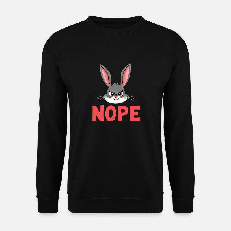 Mürrischer Hase Sarkastisches Tierdesign - Unisex Pullover - Schwarz