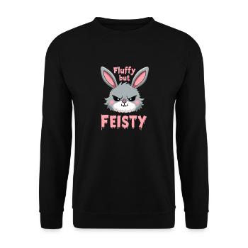 Mürrischer Hase Sarkastisches Tierdesign - Unisex Pullover - Schwarz - Vorne - Alina (178cm) & Michal (187cm)