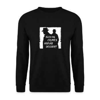 Solving Crimes Before Dessert Mystery - Unisex Sweatshirt - black - Front - Alina (178cm) & Michal (187cm)