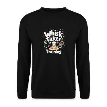Junior Baking Candidate Young Chef Baking - Unisex Sweatshirt - black - Front - Alina (178cm) & Michal (187cm)