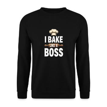 Junior Baking Candidate Young Chef Baking - Unisex Sweatshirt - black - Front - Alina (178cm) & Michal (187cm)