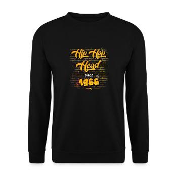 Hip-Hop Head Since 1966 - 59 Years Rocking Beats - Unisex Sweatshirt - black - Front - Alina (178cm) & Michal (187cm)