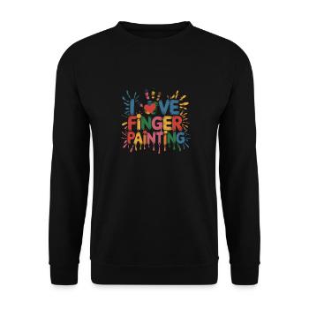 Ich Liebe Finger Painting Kreativ Bunter Spaß - Unisex Pullover - Schwarz - Vorne - Alina (178cm) & Michal (187cm)