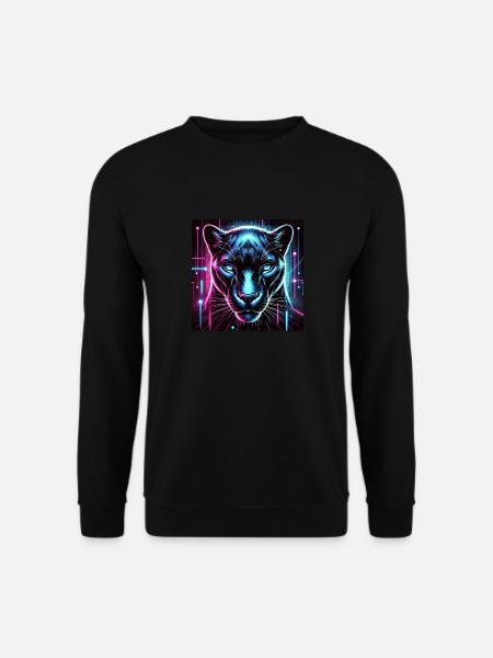 Cyberpunk Panther – Neon Style - Unisex Sweatshirt - black