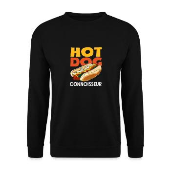 Hot Dog Lover Connoisseur Design - Unisex Sweatshirt - black - Front - Alina (178cm) & Michal (187cm)