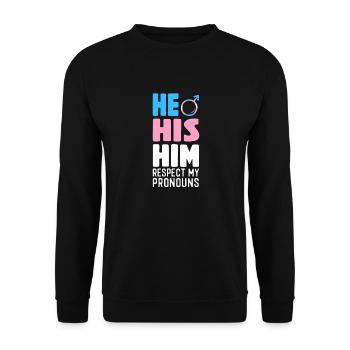 Transgender Trans LGBT Pride - Unisex Pullover - Schwarz - Vorne - Alina (178cm) & Michal (187cm)