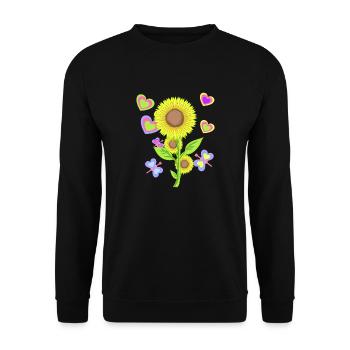 Tournesol Enfants Enfant Fleur de tournesol - Sweat-shirt Unisexe - noir - Devant - Alina (178cm) & Michal (187cm)
