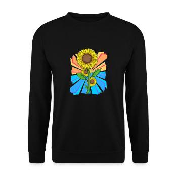 Sonneunblume Blumen Blume Garten Retro - Unisex Pullover - Schwarz - Vorne - Alina (178cm) & Michal (187cm)