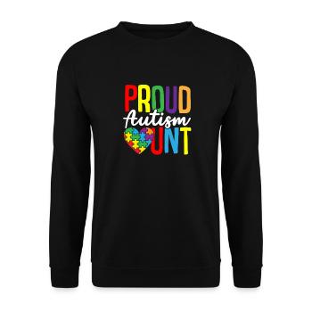 Autismus Puzzle - Stolze Autismus Tante - Unisex Pullover - Schwarz - Vorne - Alina (178cm) & Michal (187cm)