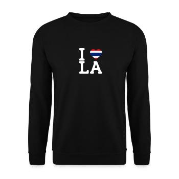 I Love LA Cool Wrong Flag Thaliand Lover America - Unisex Sweatshirt - black - Front - Alina (178cm) & Michal (187cm)
