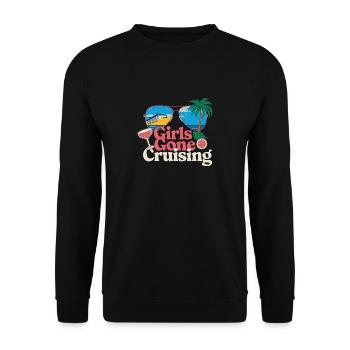 Girls Gone Cruising Sunglasses Palm Tree Cruise - Unisex Sweatshirt - black - Front - Alina (178cm) & Michal (187cm)