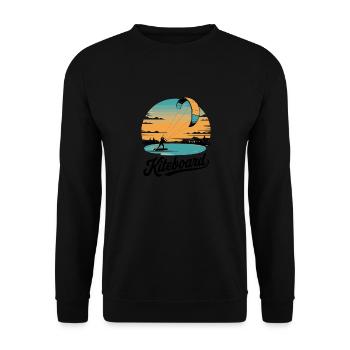 Kiteboard Abenteuer: Surfen mit Stil im - Unisex Pullover - Schwarz - Vorne - Alina (178cm) & Michal (187cm)