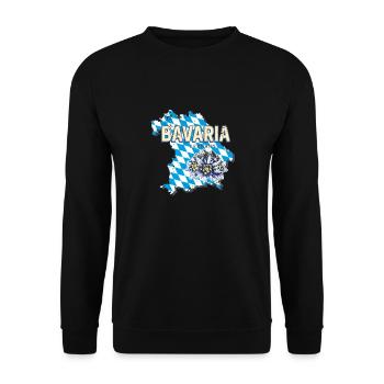 Bavière Allemagne Carte Edelweiss Souvenir - Sweat-shirt Unisexe - noir - Devant - Alina (178cm) & Michal (187cm)