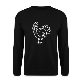 dinde - Sweat-shirt Unisexe - noir - Devant - Alina (178cm) & Michal (187cm)