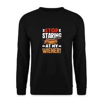 Hot Dog Lover Stop Staring - Unisex Sweatshirt - black - Front - Alina (178cm) & Michal (187cm)