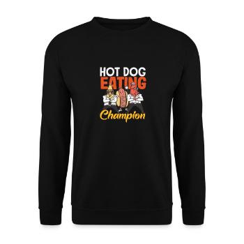 Hot Dog Lover Eating Champion Fun - Unisex Sweatshirt - black - Front - Alina (178cm) & Michal (187cm)