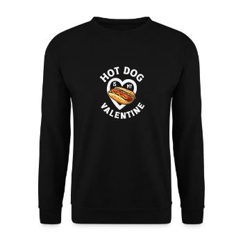 Amateur de hot-dogs ma Saint-Valentin - Sweat-shirt Unisexe - noir - Devant - Alina (178cm) & Michal (187cm)