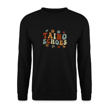 Taíno spiegelt den Stolz seiner karibischen Abstammung wider - Unisex Pullover - Schwarz - Vorne - Alina (178cm) & Michal (187cm)