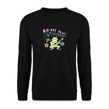 Ko-Kee Frog spielt Gitarre Melodie - Unisex Pullover - Schwarz - Vorne - Alina (178cm) & Michal (187cm)