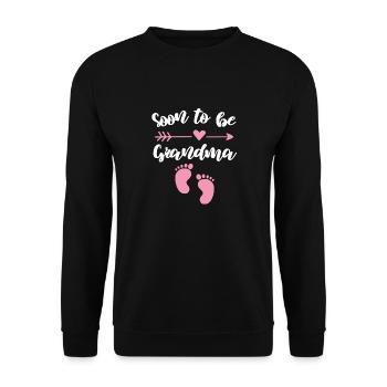 Expectant granny baby soon grandmother - Unisex Sweatshirt - black - Front - Alina (178cm) & Michal (187cm)