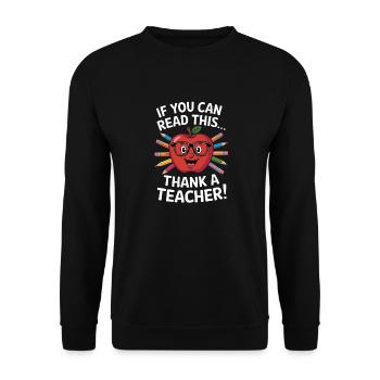 Funny Teacher Saying School Humor - Unisex Sweatshirt - black - Front - Alina (178cm) & Michal (187cm)