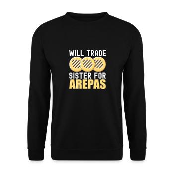 Venezuelan Arepas - Unisex Sweatshirt - black - Front - Alina (178cm) & Michal (187cm)