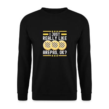 Venezolanische Arepas - Unisex Pullover - Schwarz - Vorne - Alina (178cm) & Michal (187cm)