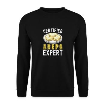 Venezolanische Arepas - Unisex Pullover - Schwarz - Vorne - Alina (178cm) & Michal (187cm)