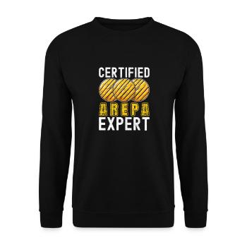 Venezolanische Arepas - Unisex Pullover - Schwarz - Vorne - Alina (178cm) & Michal (187cm)