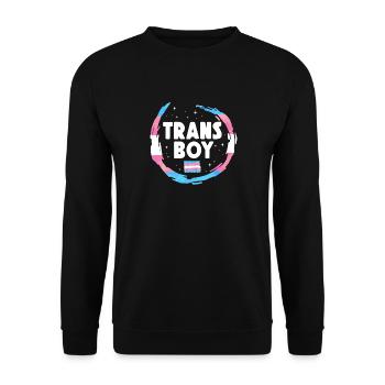 Transgender Trans LGBT Pride - Unisex Pullover - Schwarz - Vorne - Alina (178cm) & Michal (187cm)