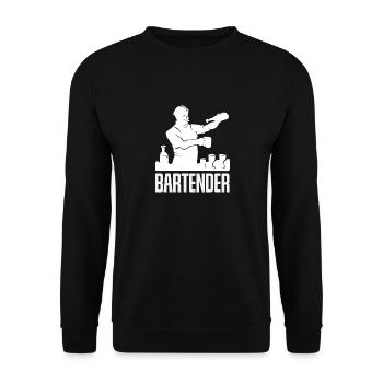 Barman Artful Silhouette Motif - Sweat-shirt Unisexe - noir - Devant - Alina (178cm) & Michal (187cm)