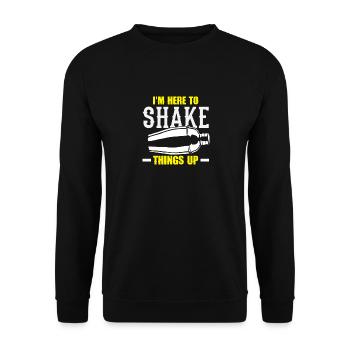 Ich Bin Hier Um Als Barkeeper Stimmung Zu Machen - Unisex Pullover - Schwarz - Vorne - Alina (178cm) & Michal (187cm)