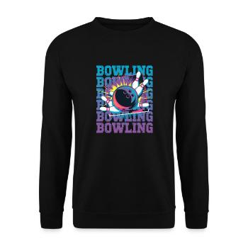 Bowling fun for bowling fans: Dynamic - Unisex Sweatshirt - black - Front - Alina (178cm) & Michal (187cm)