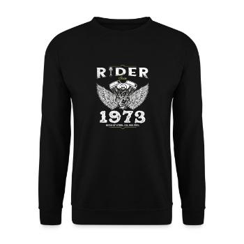 Fahrer seit 1973 - 52 Jahre, verbrennt immer noch Gas - Unisex Pullover - Schwarz - Vorne - Alina (178cm) & Michal (187cm)