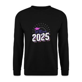 MATURA 2025 Maturant Matura Geschafft Lustiges - Unisex Pullover - Schwarz - Vorne - Alina (178cm) & Michal (187cm)