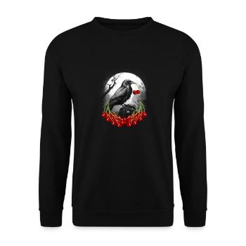 Bird Birds Cherry Cherries Garden Nature Mystical - Unisex Sweatshirt - black - Front - Alina (178cm) & Michal (187cm)