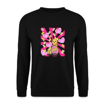 Rétro Pâques poussin enfants enfant bébé oeuf de poule - Sweat-shirt Unisexe - noir - Devant - Alina (178cm) & Michal (187cm)