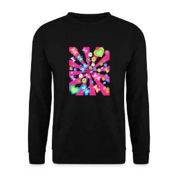 Printemps Eté Enfants Enfant Rétro Vintage Années 80 - Sweat-shirt Unisexe - noir - Devant - Alina (178cm) & Michal (187cm)