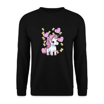 Unicorn Unicorns Horse Horses Children Child - Unisex Sweatshirt - black - Front - Alina (178cm) & Michal (187cm)