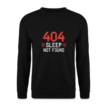 404 sommeil non trouvé Drôle Ordinateur Geek Humour - Sweat-shirt Unisexe - noir - Devant - Alina (178cm) & Michal (187cm)