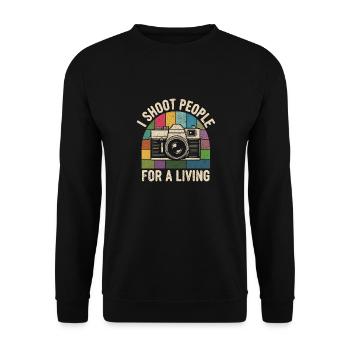 Je photographie des gens pour gagner ma vie Photographe drôle - Sweat-shirt Unisexe - noir - Devant - Alina (178cm) & Michal (187cm)
