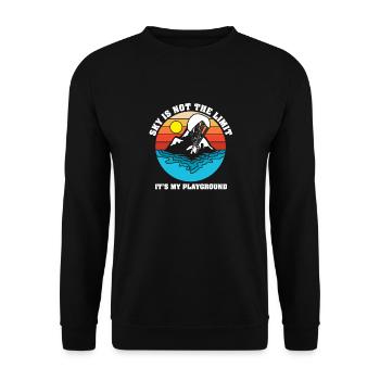 Le ciel n’est pas la limite, c’est mon terrain de jeu - Sweat-shirt Unisexe - noir - Devant - Alina (178cm) & Michal (187cm)