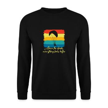 Above The Clouds Paramotor Enthusiast - Unisex Sweatshirt - black - Front - Alina (178cm) & Michal (187cm)