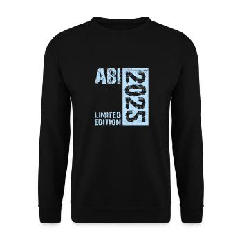 ABI 2025 Abitur Abschluss Lustiges Abiturienten - Unisex Pullover - Schwarz - Vorne - Alina (178cm) & Michal (187cm)
